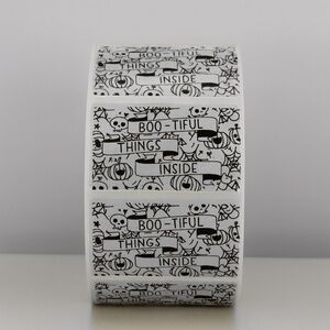 100 Boo-tiful Things Inside Stickers Roll 2x1 inch – Halloween Packaging Labels